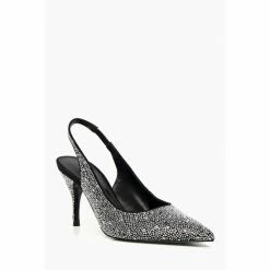 Alternative view of Dune London Captivating Ombre Crystal Slingback Black Courts