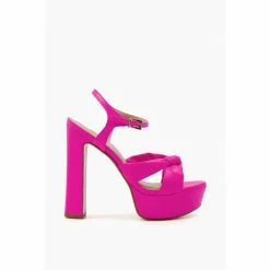 Dune London Pink Mineli Knot Platform Sandals