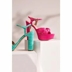 Dune London Pink Mineli Knot Platform Sandals -Dune London Sales unnamed file 3571