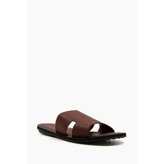 Dune London Brown Incense Saffiano Emboss Sandals 4 Dune London Brown Incense Saffiano Emboss Sandals - Image 2