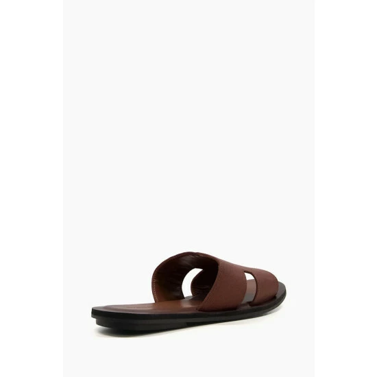 Dune London Brown Incense Saffiano Emboss Sandals 5 Dune London Brown Incense Saffiano Emboss Sandals - Image 3