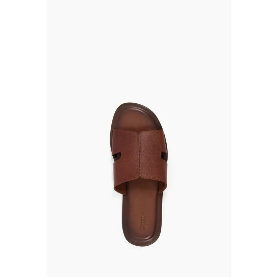 Dune London Brown Incense Saffiano Emboss Sandals 6 Dune London Brown Incense Saffiano Emboss Sandals - Image 4