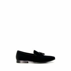 Dune London Salman Velvet With Tassel Black Shoes