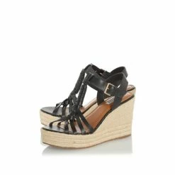 Alternative view of Dune London Black Kofu Espadrille Wedge Sandals