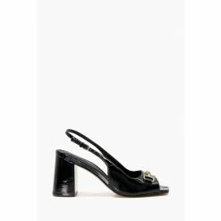 Dune London Michigan Black Snaffle Front Block Heels