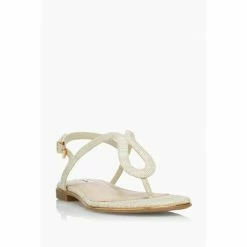 Alternative view of Dune London Womens Natural Longley Woven Strap Flat Sandals