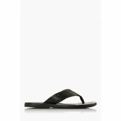 Dune London Black Fred Toe Post Sandals