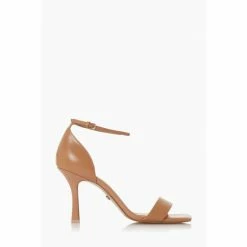 Dune London Meri T Brown Square Toe High Heel Sandals