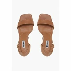 Dune London Meri T Brown Square Toe High Heel Sandals -Dune London Sales unnamed file 3626