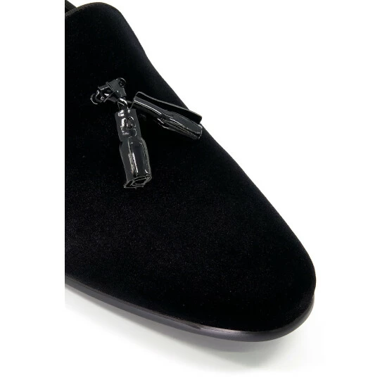 Dune London Salman Velvet With Tassel Black Shoes 7 Dune London Salman Velvet With Tassel Black Shoes - Image 5