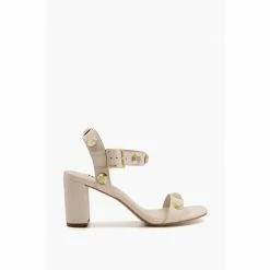 Dune London Natural Manning Giant Stud Block Sandals
