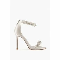 Dune London Natural Marriage Beaded Ankle Trim Sandals