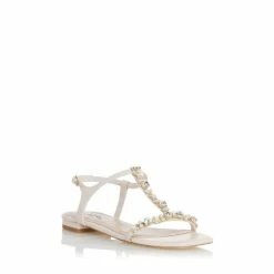 Dune London Black Nasa Embellished Flat Sandals