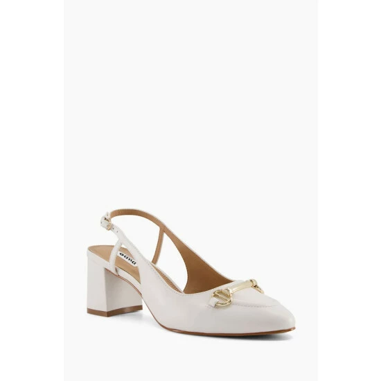 Dune London Cassie White Snaffle Trim Sling Back Sandals 4 Dune London Cassie White Snaffle Trim Sling Back Sandals - Image 2