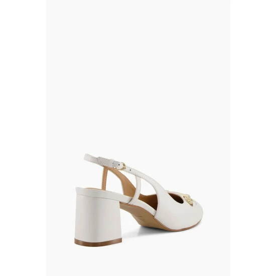 Dune London Cassie White Snaffle Trim Sling Back Sandals 5 Dune London Cassie White Snaffle Trim Sling Back Sandals - Image 3