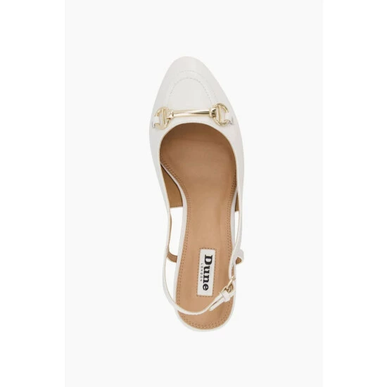 Dune London Cassie White Snaffle Trim Sling Back Sandals 6 Dune London Cassie White Snaffle Trim Sling Back Sandals - Image 4