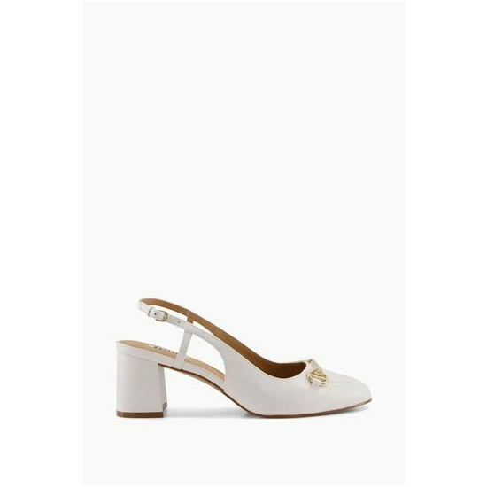 Dune London Cassie White Snaffle Trim Sling Back Sandals 8 Dune London Cassie White Snaffle Trim Sling Back Sandals - Image 6