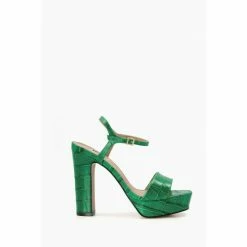 Dune London Green Matche High Platform Sandals