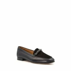 Alternative view of Dune London Gracianna Diamante Twist Rope Black Loafers