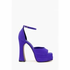 Dune London Blue Mega Platform Block Heel Sandals