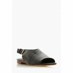 Alternative view of Dune London Leannia Leather Peep Toe Black Sandals
