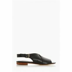 Dune London Leannia Leather Peep Toe Black Sandals -Dune London Sales unnamed file 3767