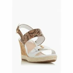 Alternative view of Dune London Kendyl White Leather Wedge Sandals