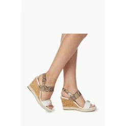Dune London Kendyl White Leather Wedge Sandals -Dune London Sales unnamed file 3778