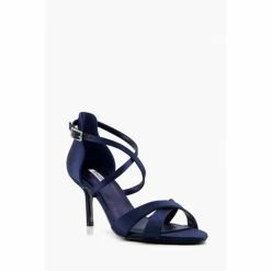 Alternative view of Dune London Blue Maribel Satin Cross Strap Heels