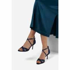 Dune London Blue Maribel Satin Cross Strap Heels -Dune London Sales unnamed file 3784