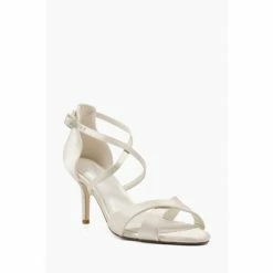 Alternative view of Dune London White Maribel Satin Cross Strap Heels