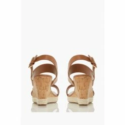 Alternative view of Dune London Kendyl Leather Brown Wedge Sandals