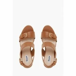Dune London Kendyl Leather Brown Wedge Sandals -Dune London Sales unnamed file 3811