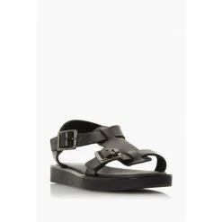 Alternative view of Dune London Langlie T Chunky Buckle Flat Black Sandals