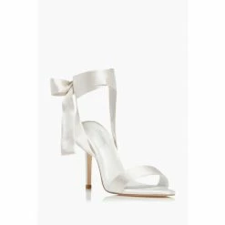 Alternative view of Dune London White Mirelle Satin Ribbon Tie Sandals