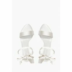 Dune London White Mirelle Satin Ribbon Tie Sandals -Dune London Sales unnamed file 3829