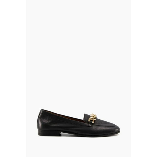 Dune London Black Goldsmith Chain Trim Loafers 3 Dune London Black Goldsmith Chain Trim Loafers