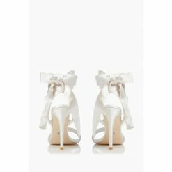 Dune London White Mirelle Satin Ribbon Tie Sandals -Dune London Sales unnamed file 3830