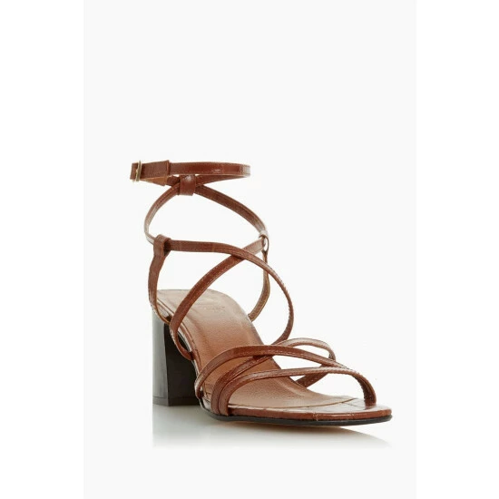Dune London Brown Inspire Strappy Block Heel Sandals 4 Dune London Brown Inspire Strappy Block Heel Sandals - Image 2