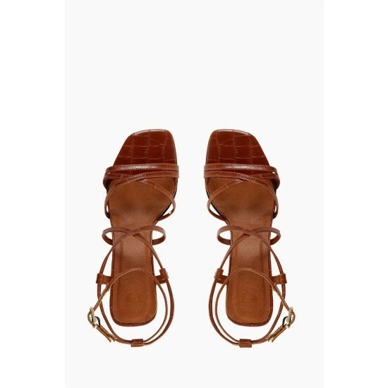 Dune London Brown Inspire Strappy Block Heel Sandals 6 Dune London Brown Inspire Strappy Block Heel Sandals - Image 4