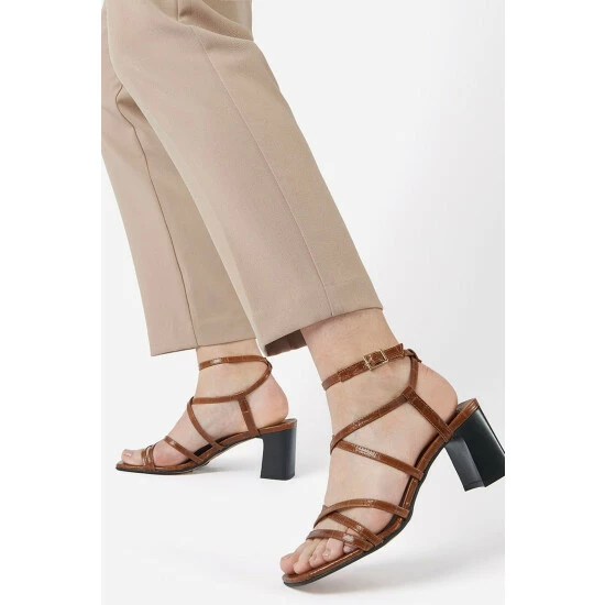 Dune London Brown Inspire Strappy Block Heel Sandals 7 Dune London Brown Inspire Strappy Block Heel Sandals - Image 5