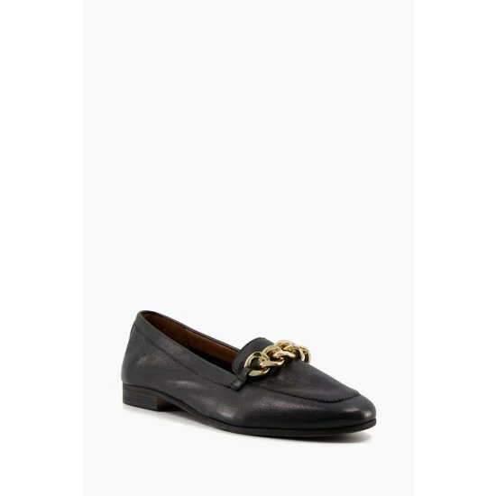 Dune London Black Goldsmith Chain Trim Loafers 4 Dune London Black Goldsmith Chain Trim Loafers - Image 2