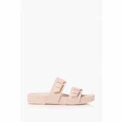 Dune London Pink Loren T Buckle Slider Sandals