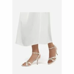 Dune London Natural Mirra Cross Strap Mid Heel Sandals -Dune London Sales unnamed file 3870