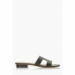 Dune London Black Loupe Smart Slider Sandals