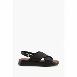Dune London Black Latest Cross Strap Soft Volume Sandals