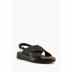 Alternative view of Dune London Black Latest Cross Strap Soft Volume Sandals