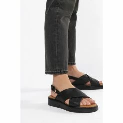 Dune London Black Latest Cross Strap Soft Volume Sandals -Dune London Sales unnamed file 3917