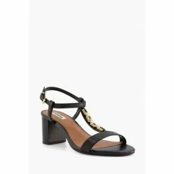 Dune London Black Just Hardware Detail Block Sandals -Dune London Sales unnamed file 3927