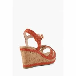 Dune London Kelisa Orange Braided Upper High Wedge Heel Sandals -Dune London Sales unnamed file 3939